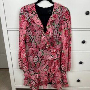 NWT Bardot Triple Frill Dress in Pink Gardinia Florals - Size 6